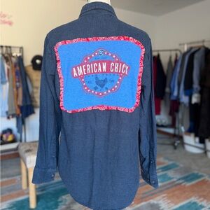 Reworked Flannel Shirt American Chick Cute Vintage Cozy Upcycled